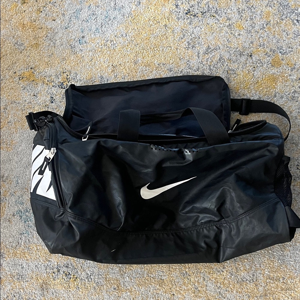 Nike Black and White Duffel Bag
